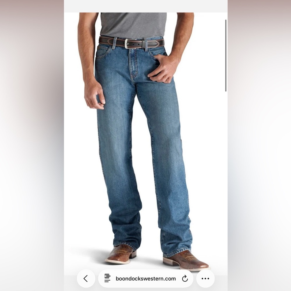 ARIAT Men’s Heritage Relaxed Fit blue denim work jeans straight leg sz 40/32